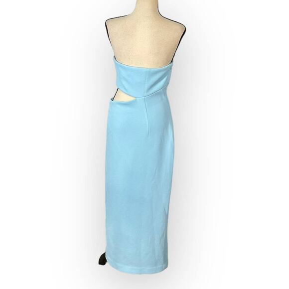 Misha Medora Strapless Cutout Midi Dress Women's 12 Powder Blue NWT - Picture 4 of 10